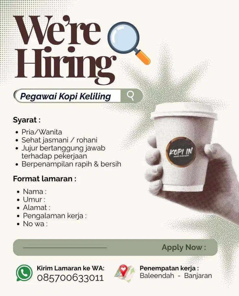 Lowongan kerja kopi keliling