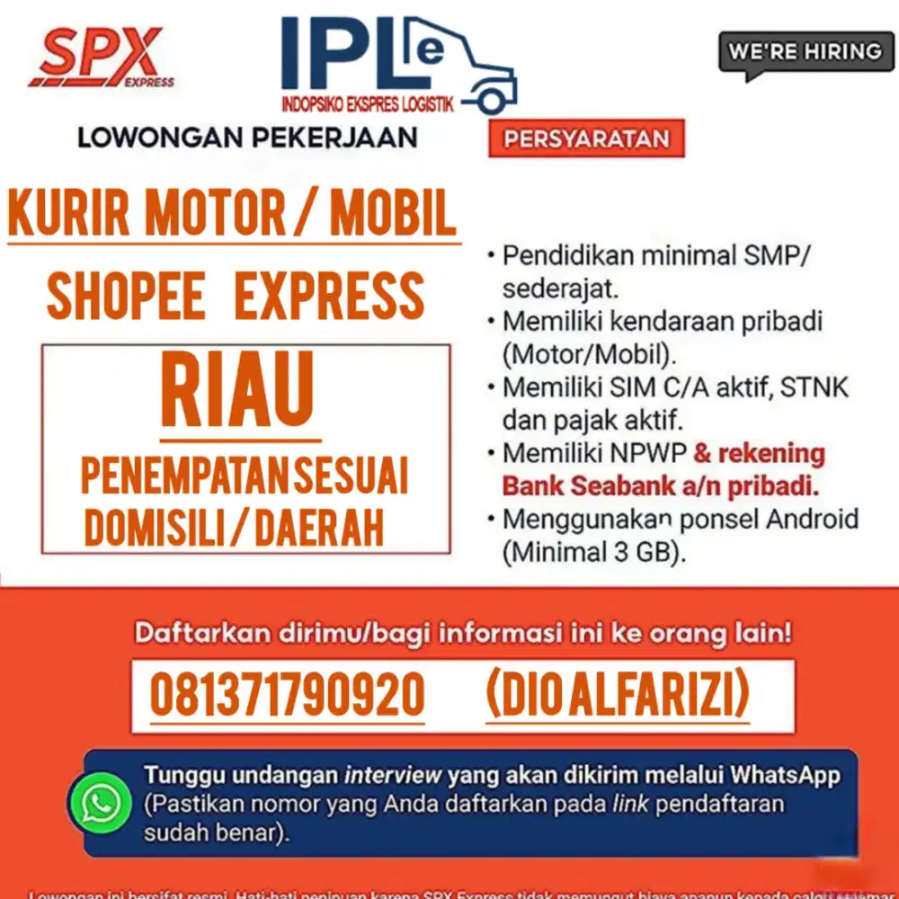 Lowongan pekerjaan kurir