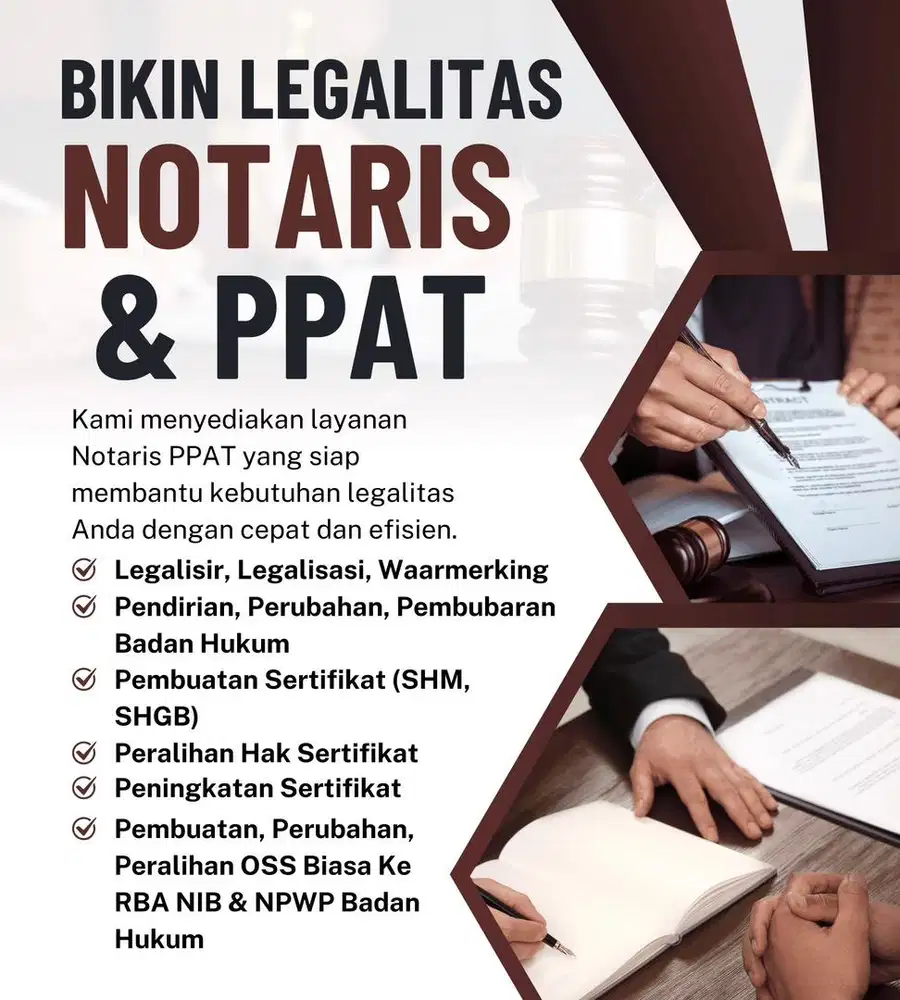 Jasa Pembuatan Akta Pendirian/Perubahan/Pembubaran Badan Hukum
