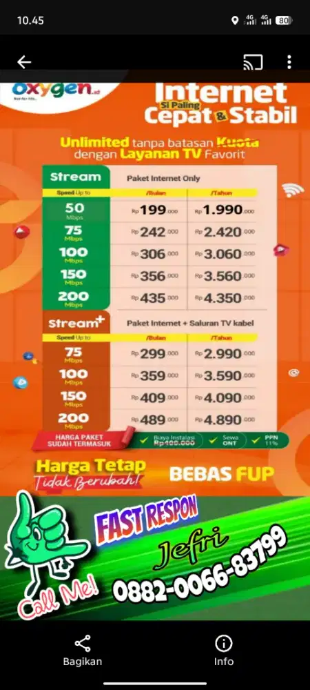 Internet Oxygen super Murah dan berkualitas