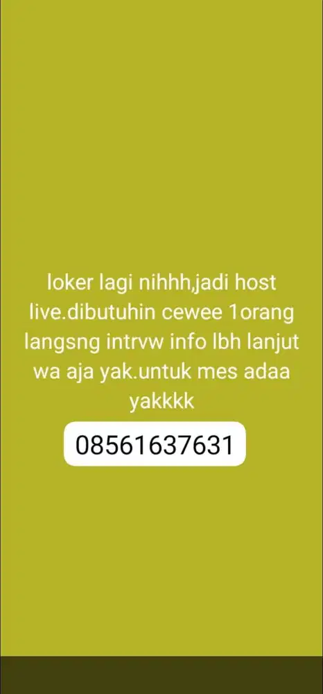 di cari host live dan sudah pengalaman