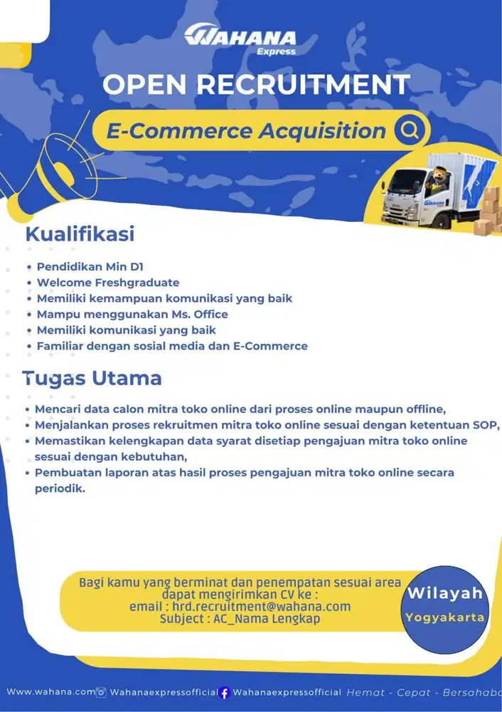 LOWONGAN PEKERJAAN PT WAHANA PRESTASI LOGISTIK