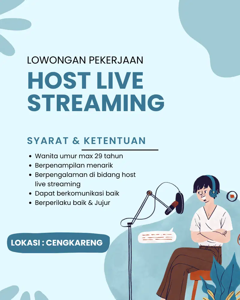 LOWONGAN KERJA HOST LIVE STREAMING & KONTEN KREATOR