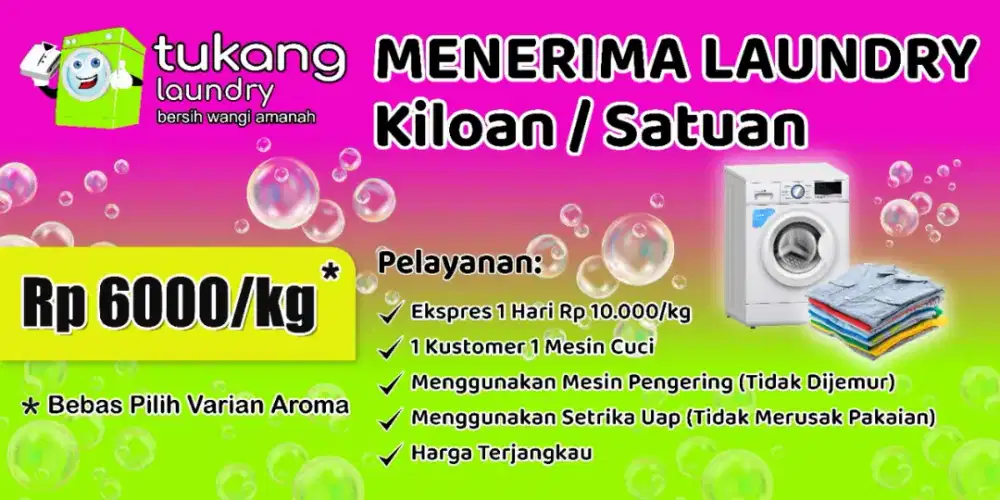 DI BUTUHKAN KARYAWATI  BERPENGALAMAN DI BIDANG LAUNDRY