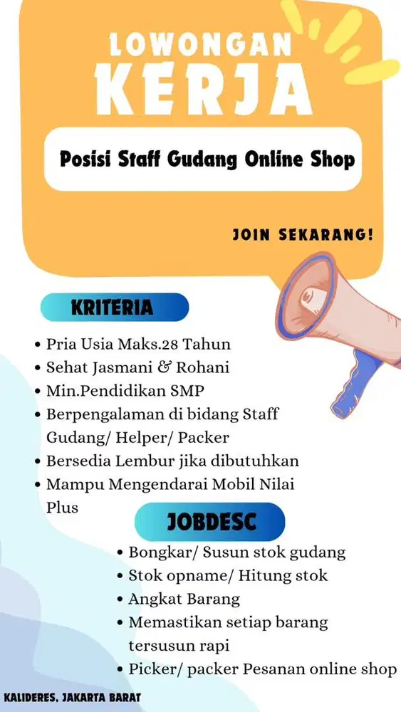 Staff gudang online shop