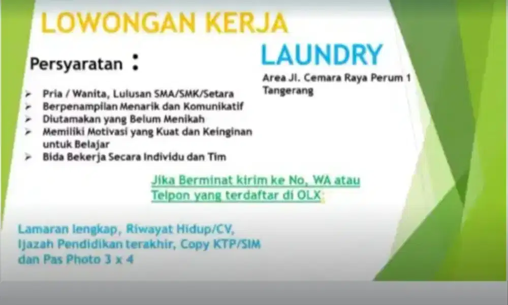 Lowongan Kerja di Laundry