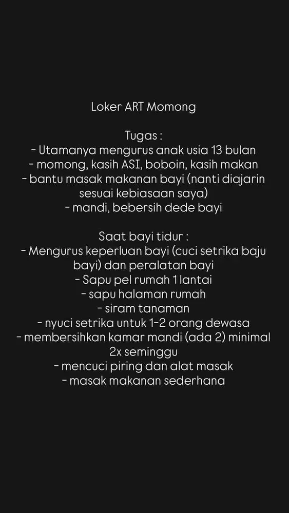 ART Momong Anak 13 Bulan