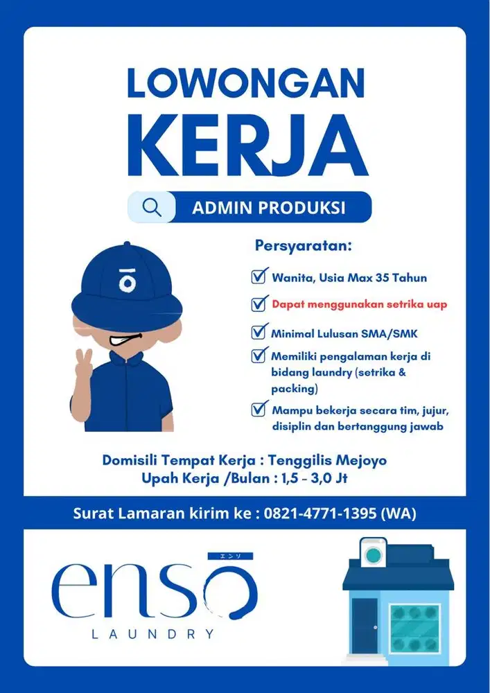 LOWONGAN KERJA LAUNDRY