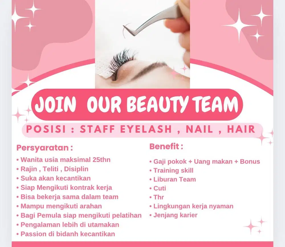 Loker staff eyelash , nail , hair