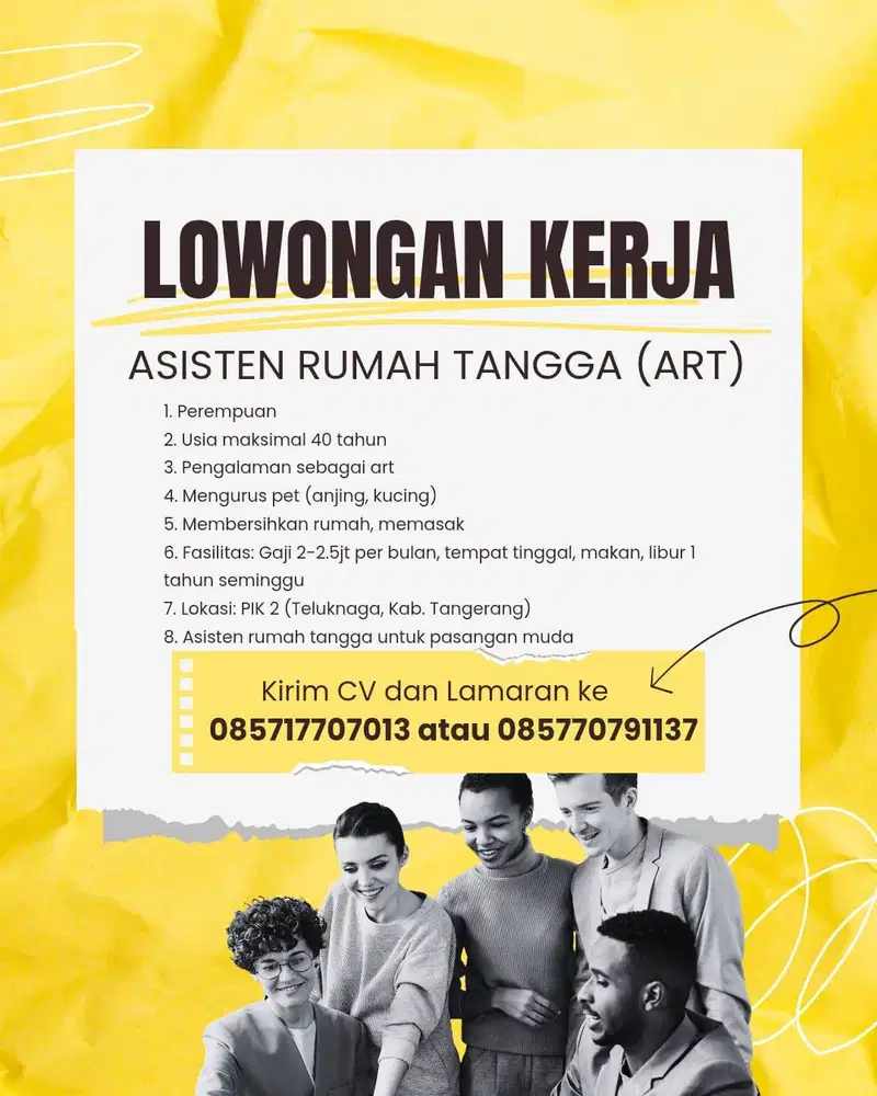 Lowongan Asisten Rumah Tangga (ART)