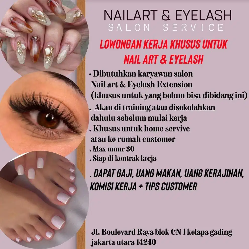 LOWONGAN KARYAWAN SALON NAIL ART DITRAINING DAHULU