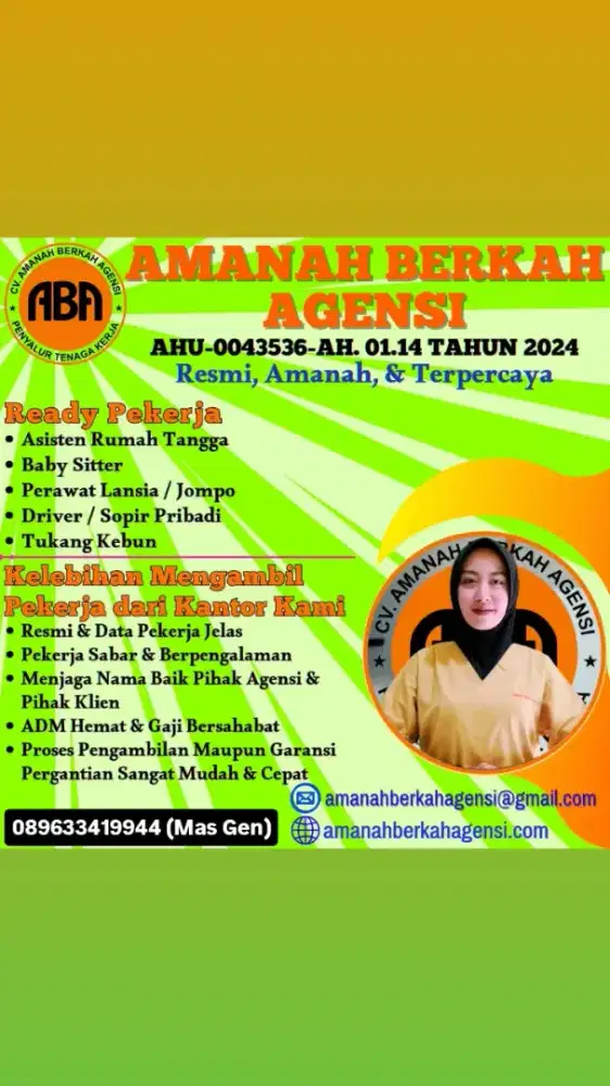 Penyalur art, babysitter dan perawat lansia