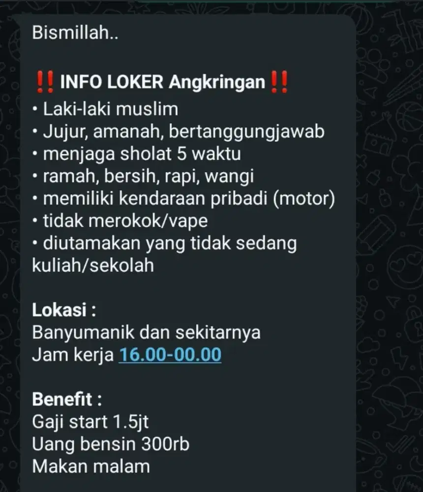 Loker Jaga Angkringan