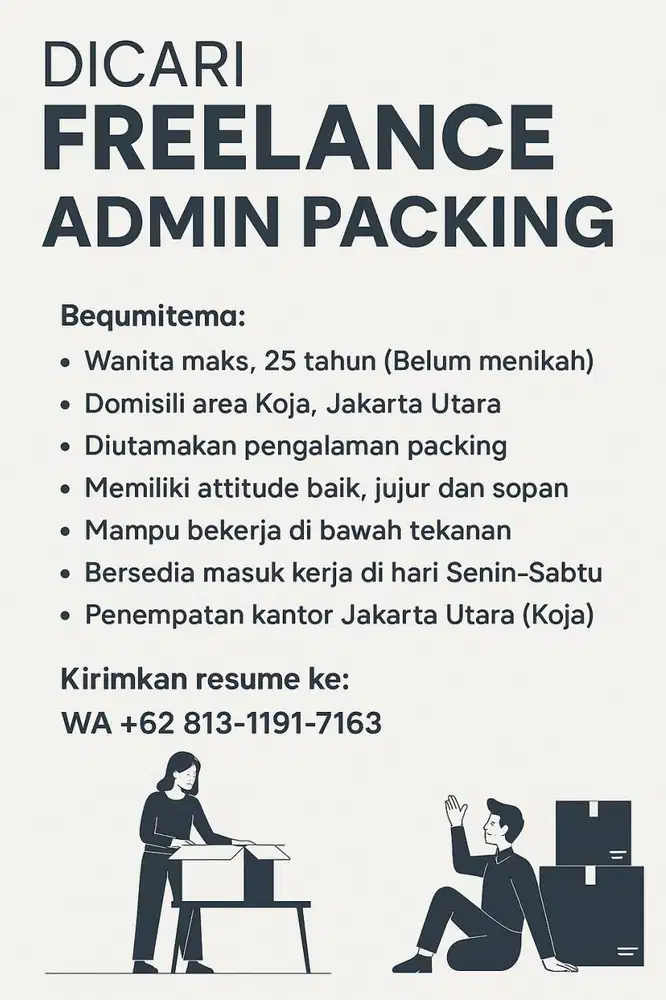 FREELANCE ADMIN PACKING/PACKER