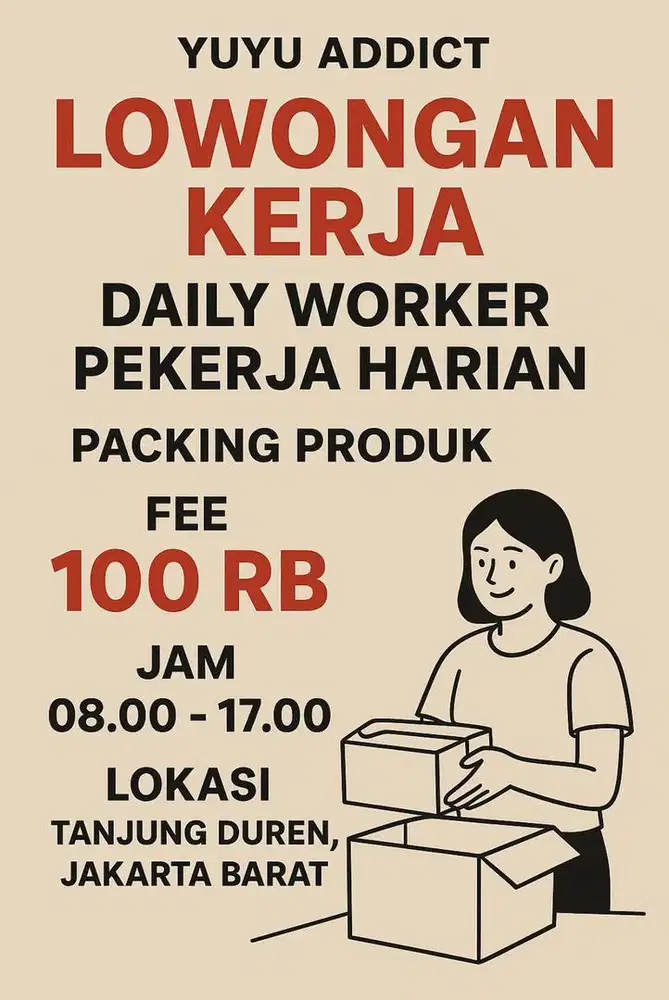 Daily Worker / Pekerja Harian Packing Produk