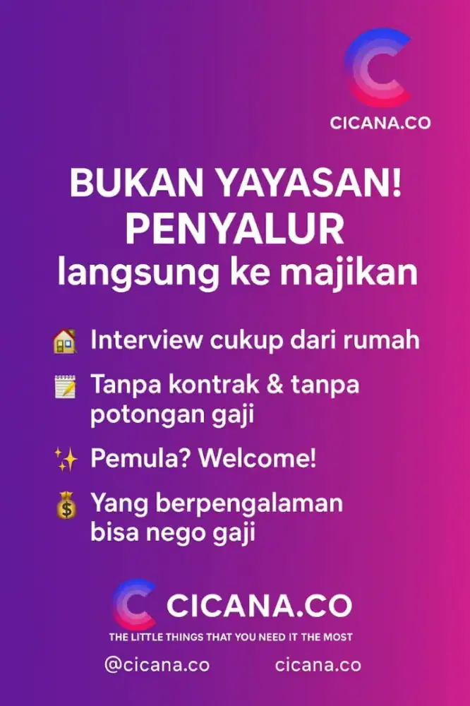 LOKER LANGSUNG KERJA ART BABYSITTER PERAWAT LANSIA