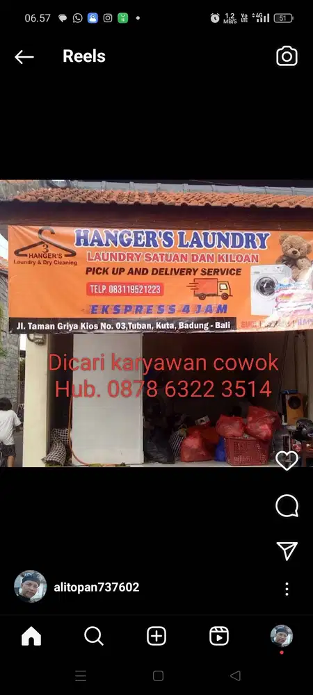 Dicari karyawan laundry
