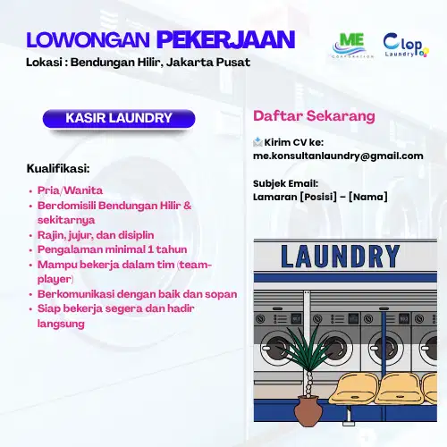 DIBUTUHKAN SEGERA KASIR LAUNDRY
