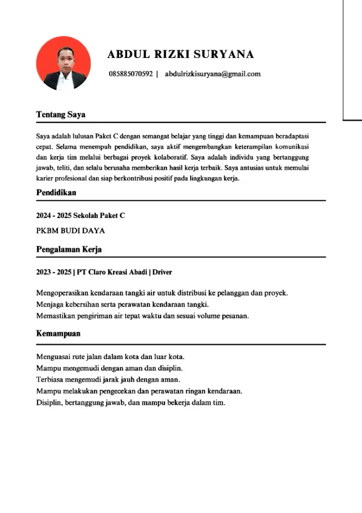 Mencari pekerjaan supir