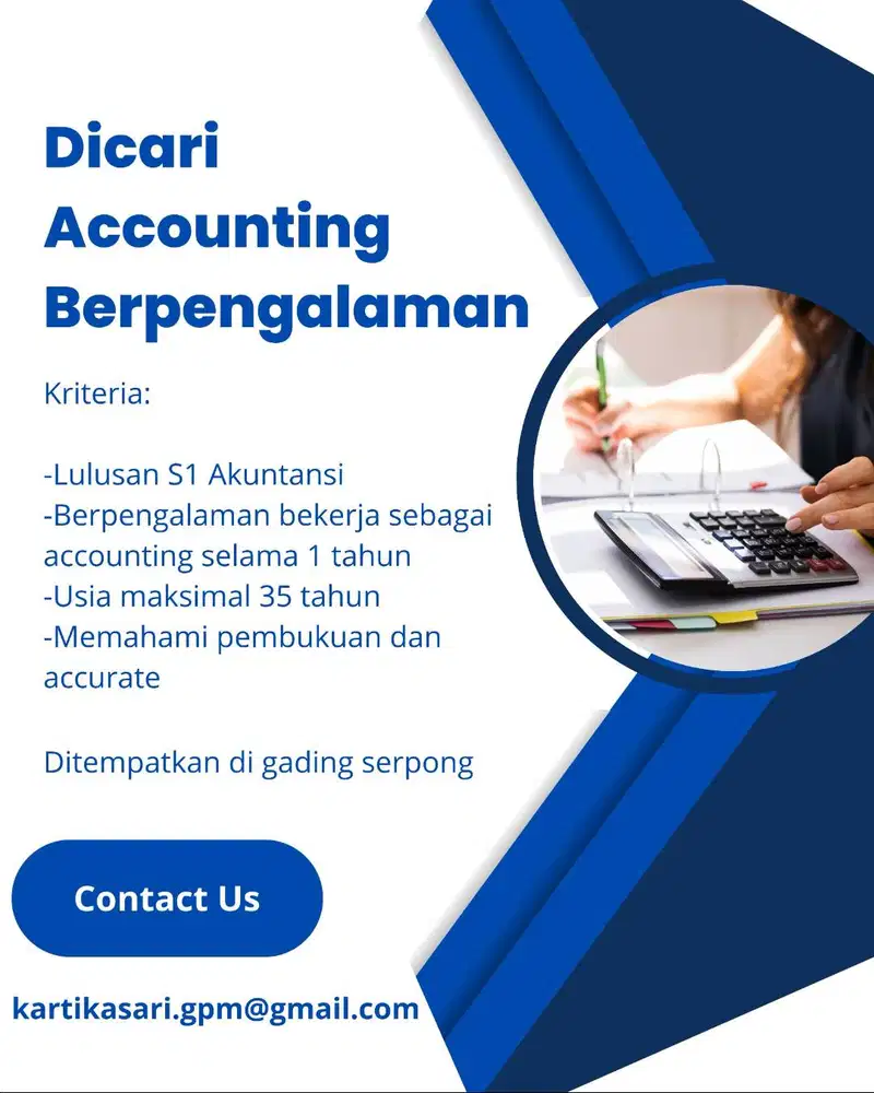 Dicari Accounting Berpengalaman