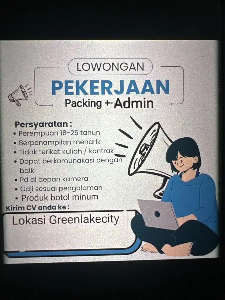 Dibutuhkan loker packing dan admin