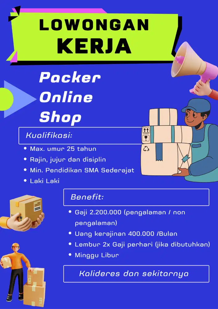 Loker Packer Pria / lihat kualifikasi dan chat olx /