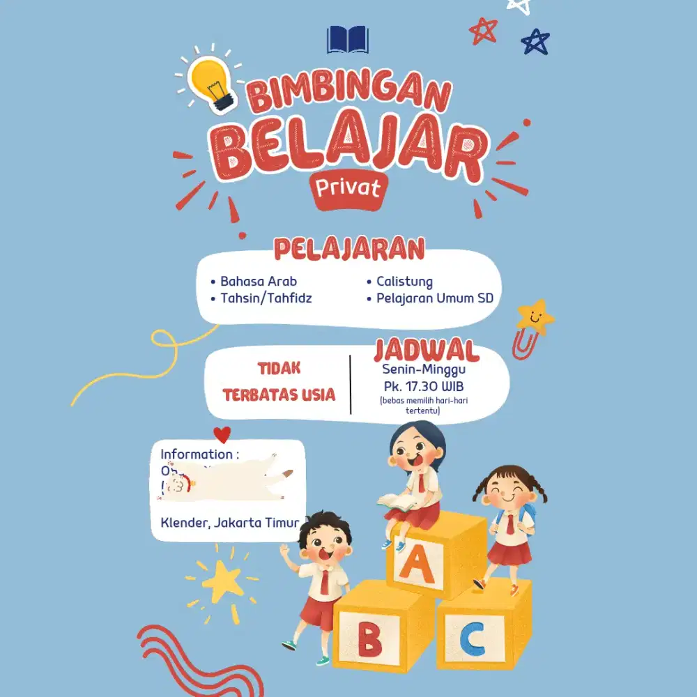 Guru Privat Calistung & Tahsin Tahfidz