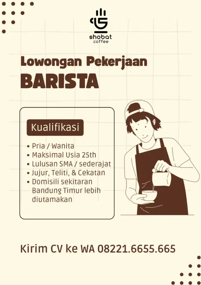 Dibuka loker BARISTA