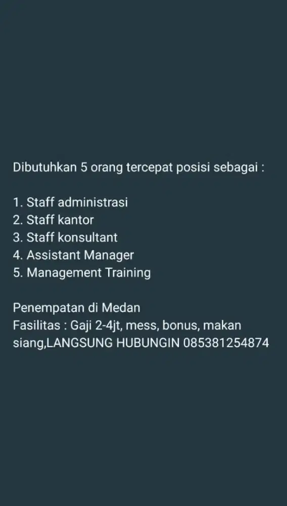 loker daerah medan