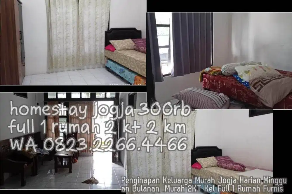 Penginapan Keluarga Murah Jogja Harian Mingguan Bulanan  Murah 2KT Kel