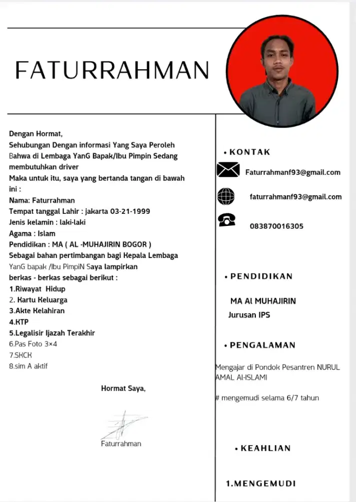 Mencari kerja supir pribadi