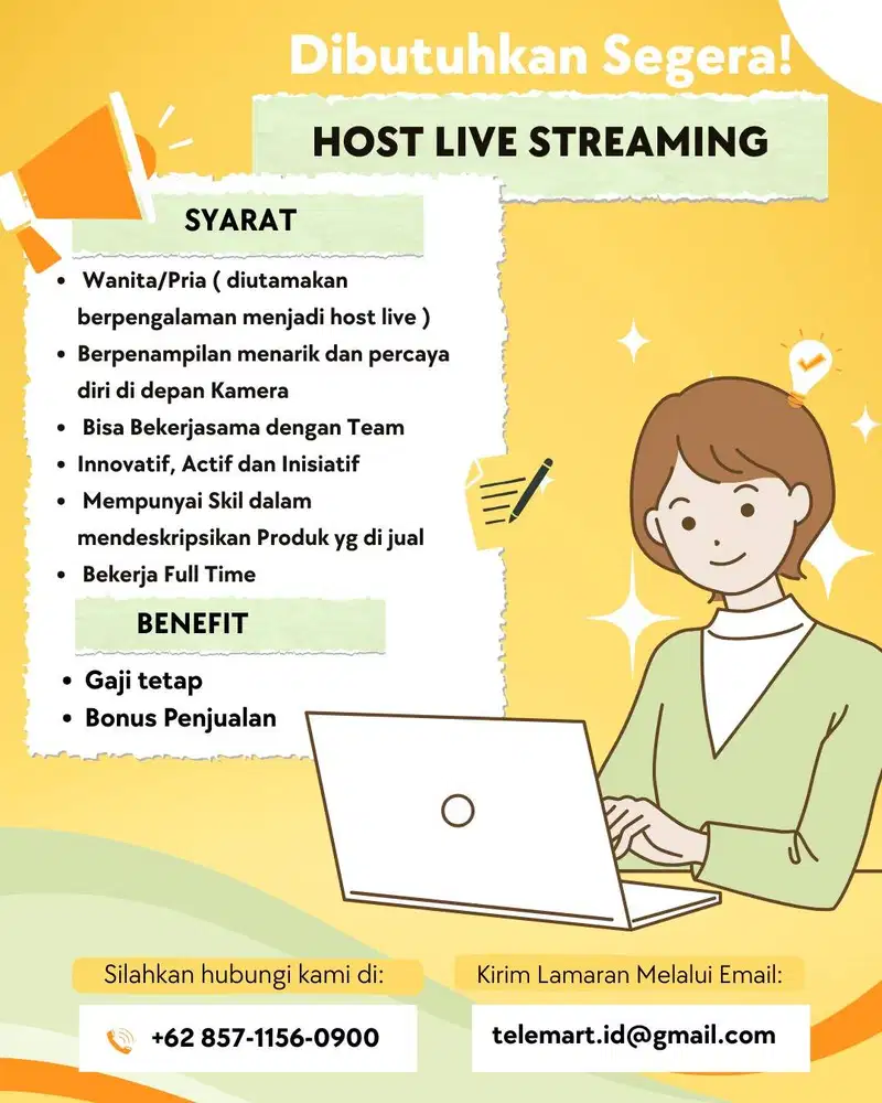 LOWONGAN HOST LIVE
