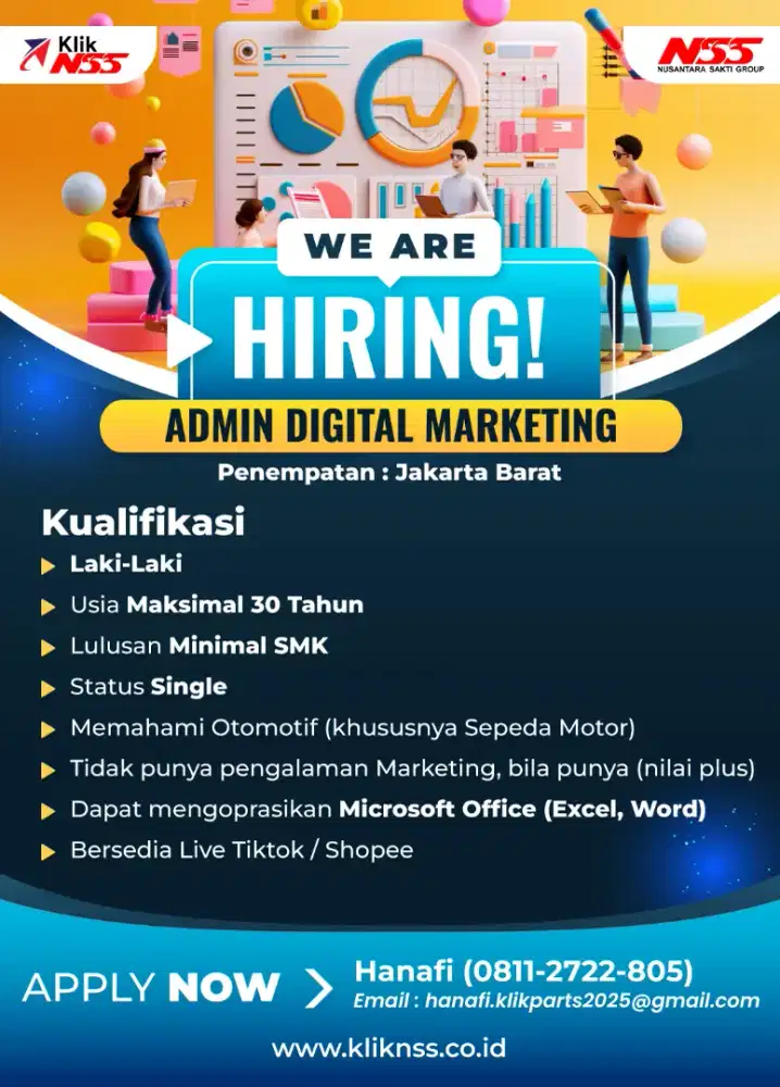 Di butuhkan Admin Marketing SpareParts