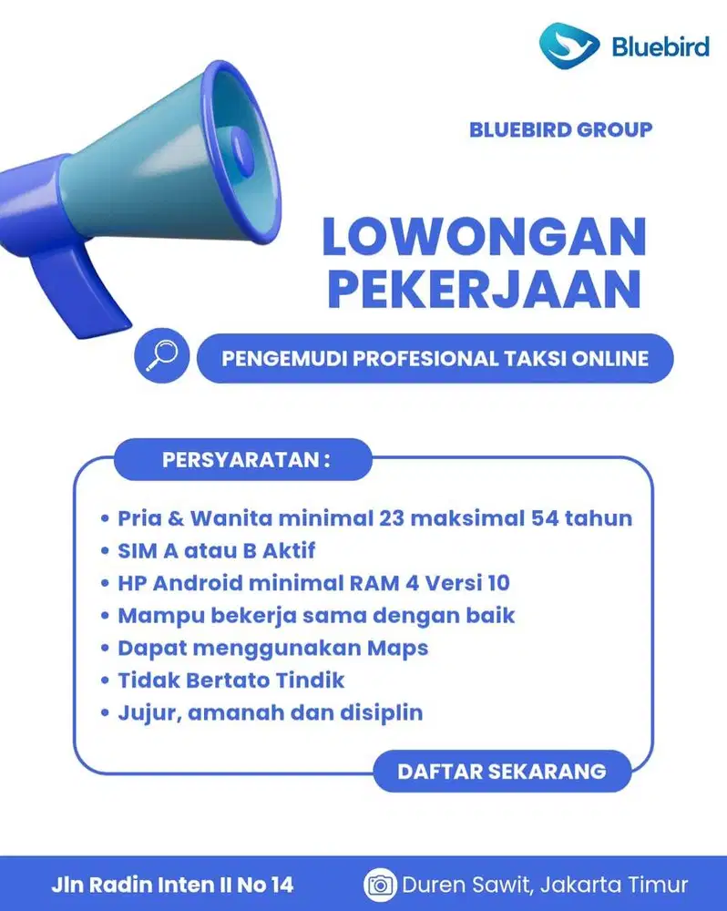 Lowongan kerja PT. Bluebird Tbk.