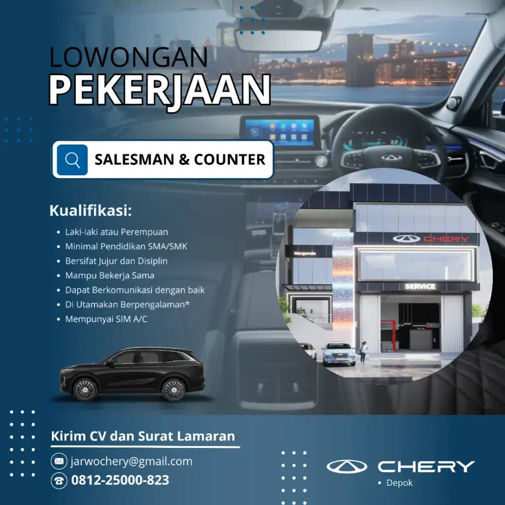 LOWONGAN KERJA SALES & COUNTER