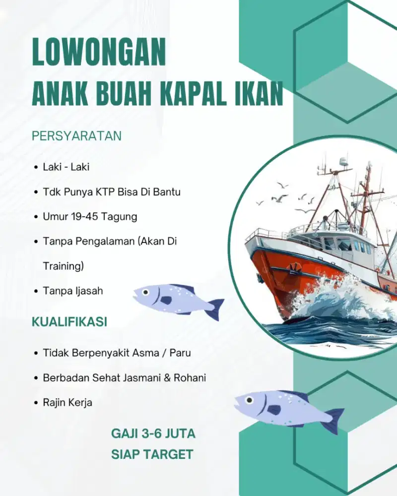 Dibutuhkan 24 ABK kapal ikan