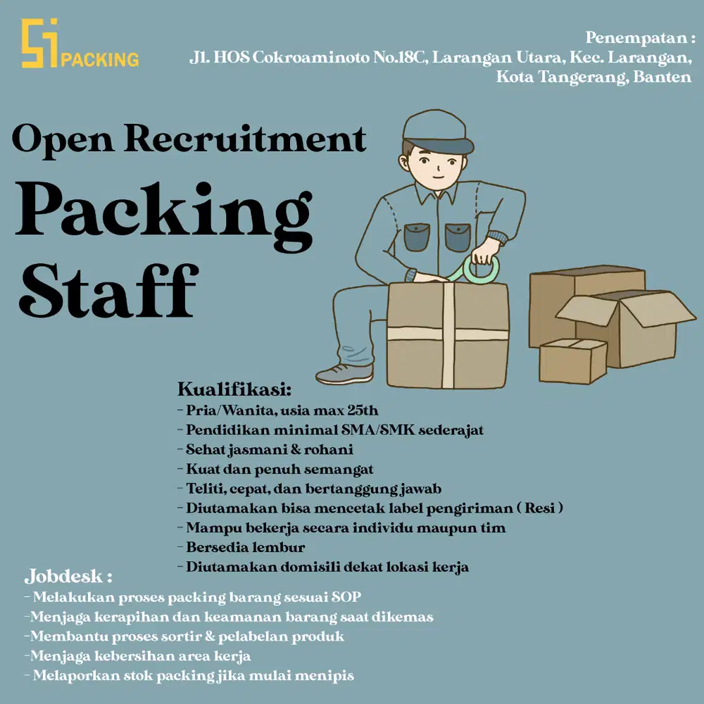 Lowongan Packing Staff