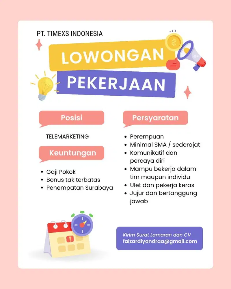 LOWONGAN KERJA SEBAGAI TELEMARKETING