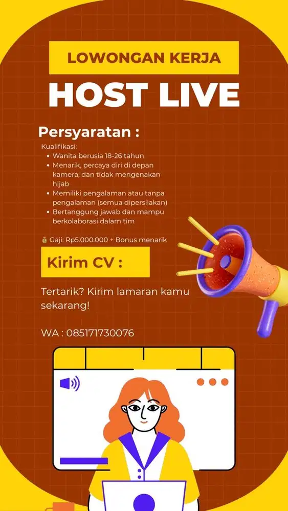 Lowongan Kerja Host Live Streaming