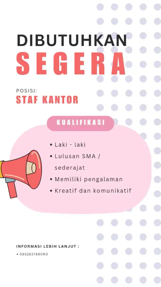 Lowongan kerja staff office