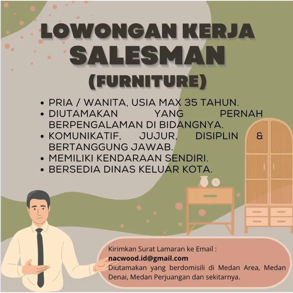 Dicari salesman perabot