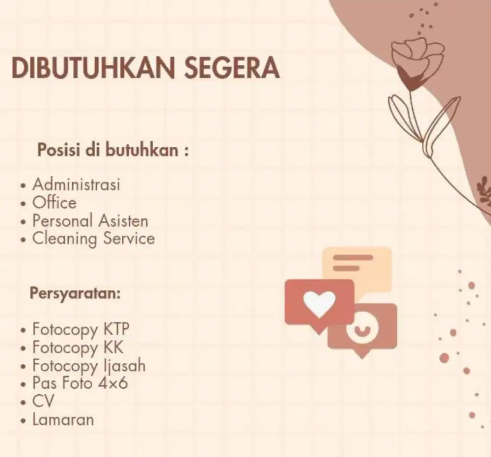 Lowongan kerja secepatnya