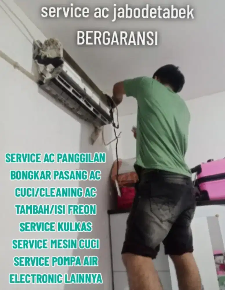 Service ac tidak dingin, bongkar pasang ac, cuci ac tambah freon vakum