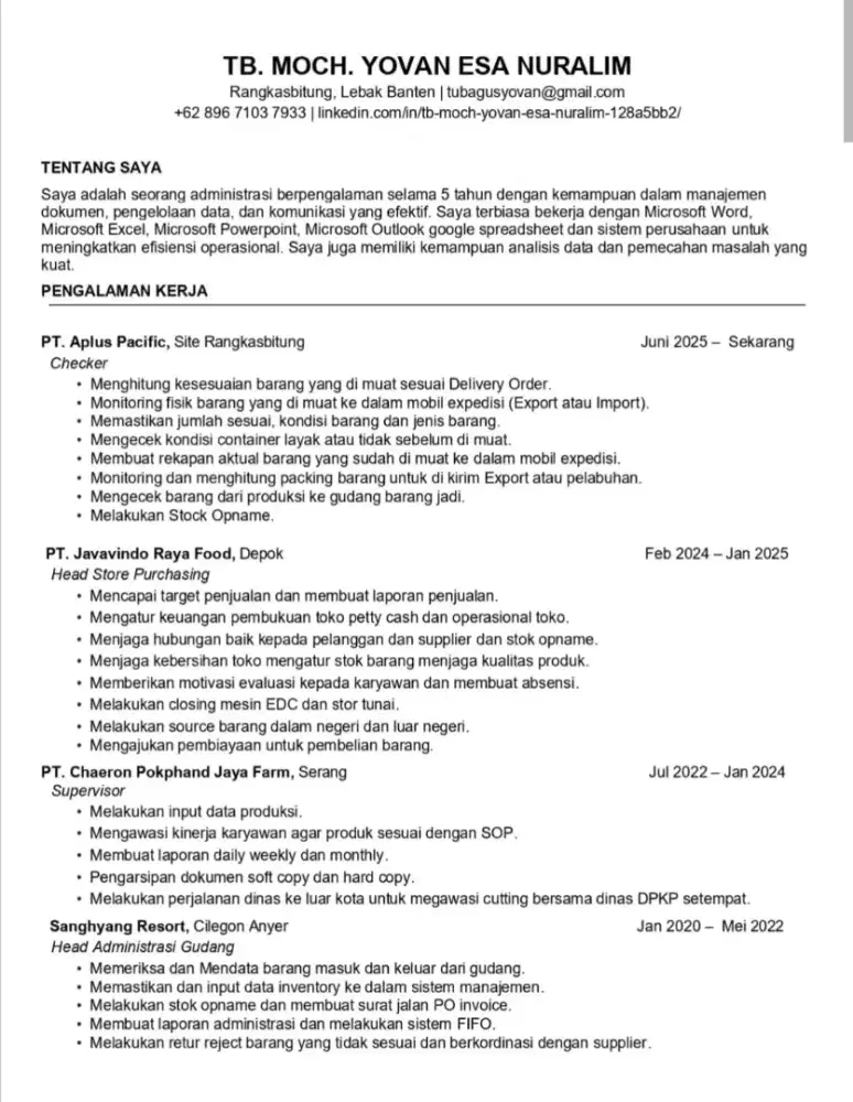 Mencari Pekerjaan Supervisor