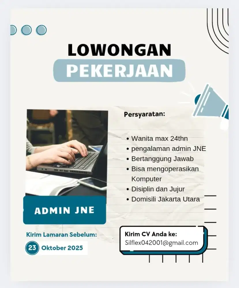 LOKER ADMIN JNE