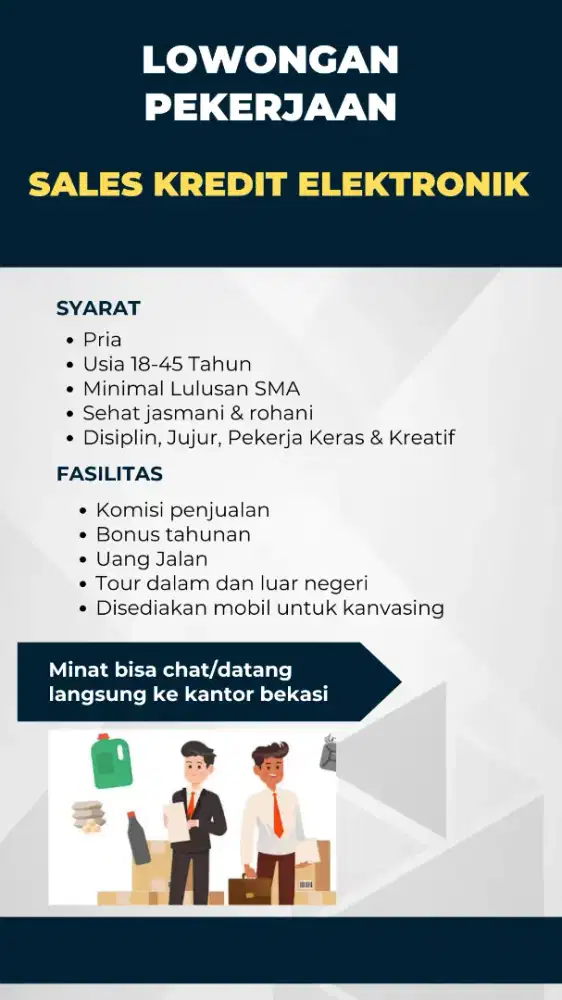 Lowongan pekerjaan untuk bagian sales pemasaran elektronik