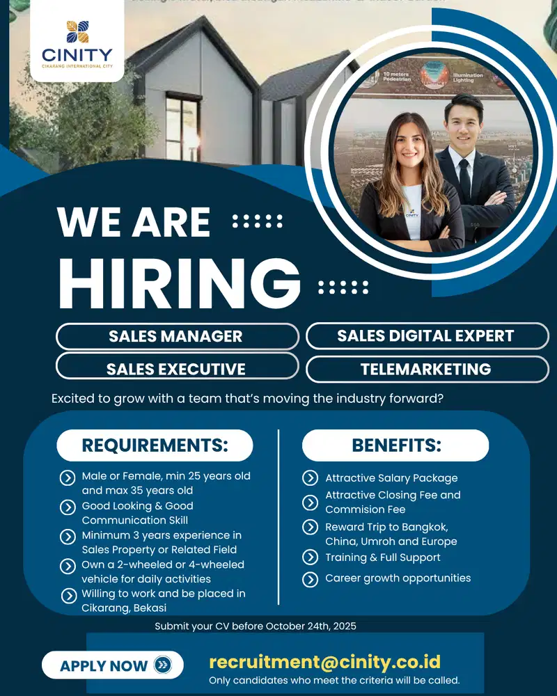 Join Cinity: Exciting Career Opportunities in Property Developer!