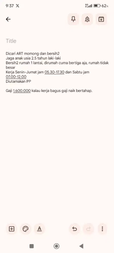 Lowongan ART PP