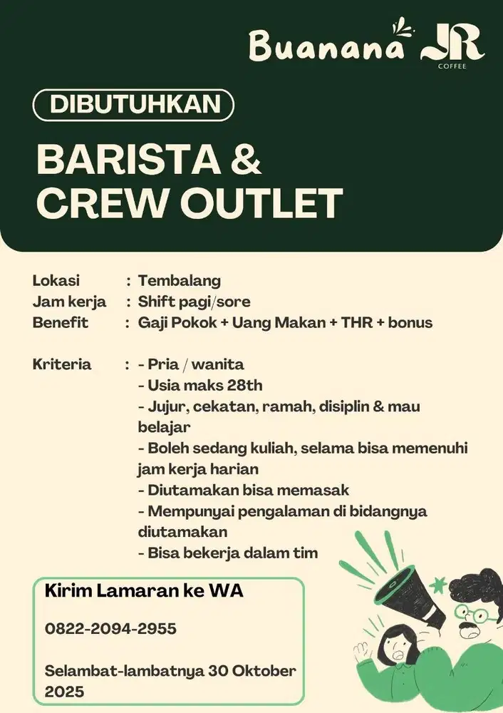 Loker barista & crew outlet
