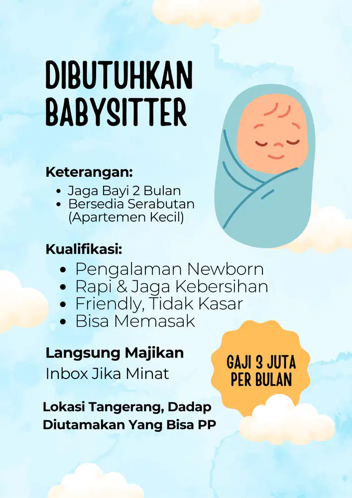 Babysitter Bayi 2 Bulan